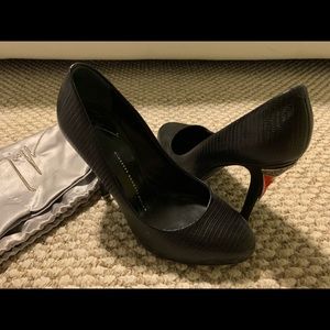 SOLD Giuseppe Zanotti Black Heels with Red Embelishment